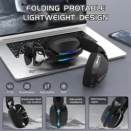 Attack Shark L90 Wireless Gaming Headset — бездротова Bluetooth-гарнітура з мікрофоном для геймерів, Чорний - мініатюра 5