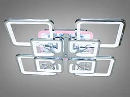 Стельова LED-люстра Diasha 8157/4+4HR 190W, 60x60x12 см, 3 кольори світла, диммер, пульт - мініатюра 3