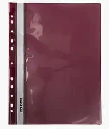 Папка-швидкозшивач E31510-18 Economix з прозорим верхом А4 з перфорацією глянець, бордовий (4044572315281)