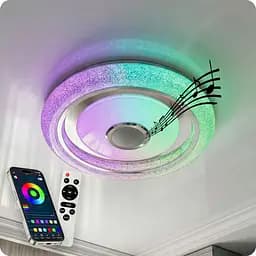 Люстра світлодіодна 517 Dlight RGB з пультом і колонкою 80Вт Білий (02144) - мініатюра 2