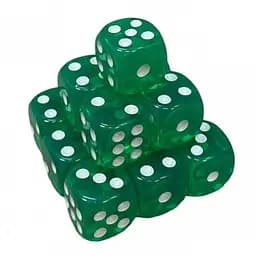 Настольная игра Games 7 Days Кубик D6 прозрачный с точками (зеленый) , 1 шт. (g7dtransd6dotsdgreen)