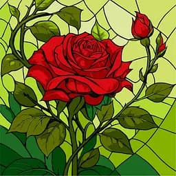 Картина по номерам "Вітраж. Троянда" ©art_selena_ua KHO3320, 30х30 см