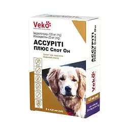 Veko Ассурит Плюс Спот Вон для собак 25-40 кг 6 х 4.0 мл пак