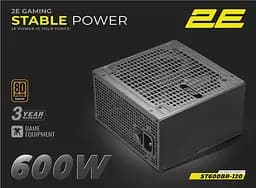 Блок питания Stable Power ATX3.1 (600W) >85% 80+ Bronze 120мм 1xMB 24pin(20+4) 2xCPU 2E Gaming teh0018604