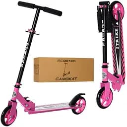 Самокат дитячий iTrike складаний 30х10х76-86 см Рожевий 000222958