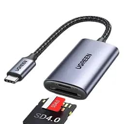 Кардридер USB-C 2 in 1 UGREEN CM401 Card Reader Type-C to SD/TF 4.0 Grey (15251)