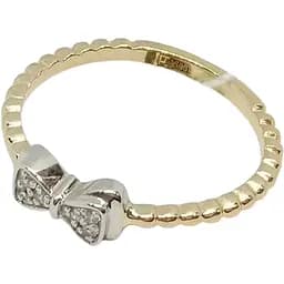 Золоте кільце Харківська ювелірна фабрика Бантик з фіанітами. 700270 15