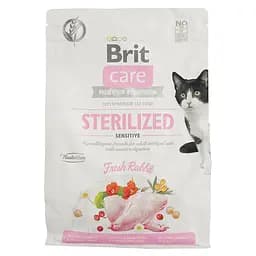 Сухий корм для стерилізованих котів з чутливим травленням Brit Care Cat GF Sterilized Sensitive зі свіжим кроликом 2 кг - мініатюра 2