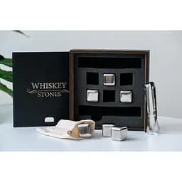 Сталеві кубики для віскі Whiskey Stones у дерев'яній коробці - 6 кубиків для охолодження віскі - мініатюра 4