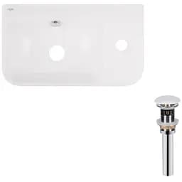 Умивальник Qtap Tern підвісний прямокутний права 450x260x155 мм White + донний клапан PU02O, Білий