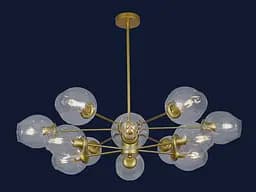 Люстра стельова Levistella 7526035-12 GD+CL, 12 плафонів, золотий і прозорий, сучасний стиль - мініатюра 2