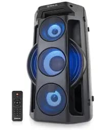Колонка портативна 2.0 REAL-EL X-777 Black, 2 x 32.5 Вт, пластиковий корпус, Bluetooth, MicroSD / USB, живлення від акумулятора, 8800мА/год, керування зверху - мініатюра 4