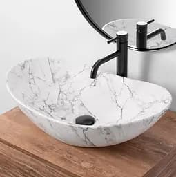 Умивальник Rea Royal накладний statuario marble matt REA-U8010, Мармур - мініатюра 3