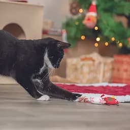 Іграшка для котів Trixie Мишка тканина 7 см 2 шт. біла/червона (92451_Christmas) - мініатюра 3