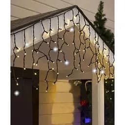 Наружная новогодняя гирлянда бахрома (черная проволока) Xmas W-2 5x0.6 м 120 LED Теплый белый