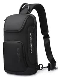 Однолямковий рюкзак через плече Bange BG-7565 7л Сумка-слінг з USB-роз'ємом Black (19369)