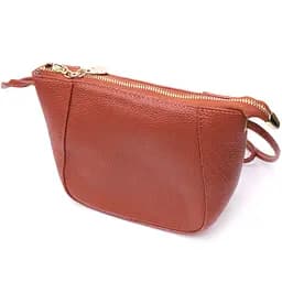 Невелика сумка жіноча через плече з натуральної шкіри Vintage 22300 коричнева - мініатюра 2