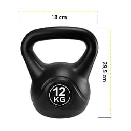 Гиря вінілова Cornix 12 кг XR-0431 Black - мініатюра 7