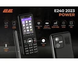 Мобільний телефон 2Е Е240 Power 2023 Dual Sim чорний (688130251068) - мініатюра 5