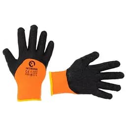 Рукавички робочі захисні Intertool латексна зморшкувата утеплена 10" (в упаковці 6 шт.)