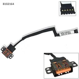 Роз'єм гніздо живлення для Lenovo Yoga 900-13ISK 900-13ISK2 80MK, DC30100PN00 (PJ974, Square Orange+pin з дротом/кабелем)