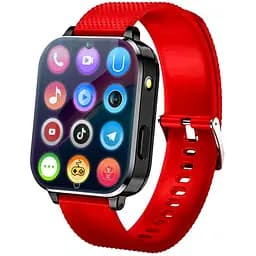 Смарт-годинник JETIX DF100 Pro з 4G відеодзвінком, вібродзвінком і вологозахистом IP67 - Red