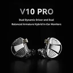 Навушники TRN V10 PRO 2DD+2BA з покращеною конструкцією змінного кабелю (сріблясті, без мікрофона) - мініатюра 7