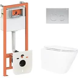 Набір Q-tap Nest 4 в 1 підвісний унітаз Swan Ultra Quiet 520x360x320 + комплект інсталяції QT16335180W48191