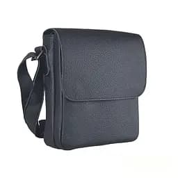Сумка чоловіча шкіряна 2 відділи GS 23 x 20 x 7 см чорна флотар (МА 001 черн Ф) 200