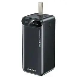 Павербанк AWEI PA13 50 000 mAh портативна батарея швидка зарядка 225W 2 USB дисплей Чорний