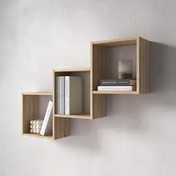 Полиця настінна Vays M-13 Дуб Сонома на 3 комірки ЛДСП 98x18x66 см для книг декору дому вітальні офісу