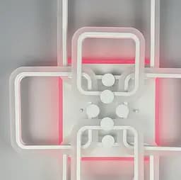 Світлодіона LED люстра на 2+2+2 ріжки квадратної форми Line.F RGB підсвітка є - мініатюра 7