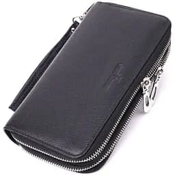 Чоловічий клатч на два відділення з натуральної шкіри ST Leather 22531 чорний