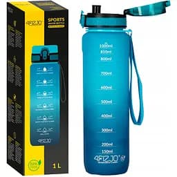 Пляшка для води 4FIZJO спортивна 1000 мл 4FJ0631 Sky Blue/Blue (P-5905973400763)