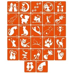 Набор трафаретов для био-тату K - котики Fresh Tattoo k_simple_5x5_27_1