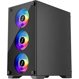 Корпус 1stPlayer X2-M-BK-4F1 Black [134424] - мініатюра 2