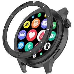 Безель металевий Sikai для смартгодинника Xiaomi Watch S3/S4 Black-white + захисне скло