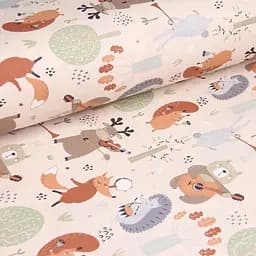 Дитяча постільна білизна в ліжечко ANIMALS CS23, бежевий (AnimalsMusicForest_103Orange_140) - мініатюра 7