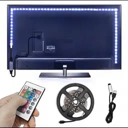 Світлодіодна стрічка RGB USB 5050 з пультом, 2 м, для підсвітки кімнати - мініатюра 5