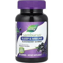 Бузина чорна Nature's Way формула для сну і імунітету з мелатонином і L-теаніном 50 цукерок