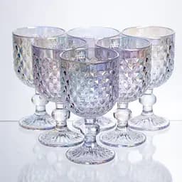 Набор бокалов для вина 6 штук по 220 мл rainbow HP-19-254 для подачи красных белых вин прозрачный Yiwu HP-19-254