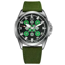 Awarder Embroidery Silver-Green Green Battery 10ATM