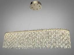 Кристальная светодиодная люстра овал 97 Вт золото