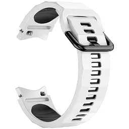 Ремінець для Samsung Galaxy Watch 4 40mm - біло-чорний ширина кріплення 20мм силікон розмір L Watchbands Ribbed (W11-6WB49519154)