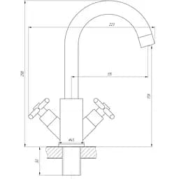 Змішувач для умивальника Globus Lux Dukat SD4-101RS Нержавіюча сталь - мініатюра 6