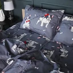 Комплект постільної білизни MirSon Бязь 17-0663 Cute Pug 2 x 143 x 210 см сірий (2200010011364) - мініатюра 4