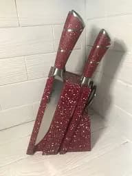 Набор ножей для кухни с подставкой Rainberg RB-8805 кухонные ножи и подставки красный