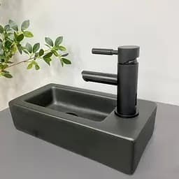 Умивальник VBI Komo L black matt накладний підвісний VBI-015615, Чорний матовий - мініатюра 2