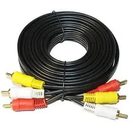 Кабель-переходник Atcom 3xRCA M - 3xRCA M 5 м черный (10713)