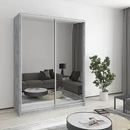 Шафа-купе дводверна MebelStar Комбо AL 2 Дзеркала 160x60x210 см Бетон (MBS-2811)